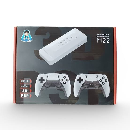 M22 GameStick  3D 64GB Console 2.4G Wireless Controllers 4K 32000+ Video Games – Plug and Play
